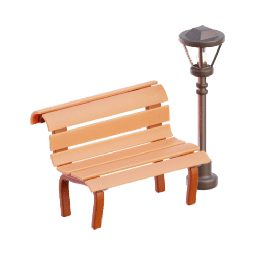 wooden chair with street light